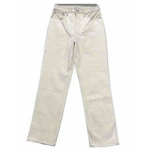 Abercrombie & Fitch Jeans 32 off white 90's Straight Ultra High Faux Leather A&F